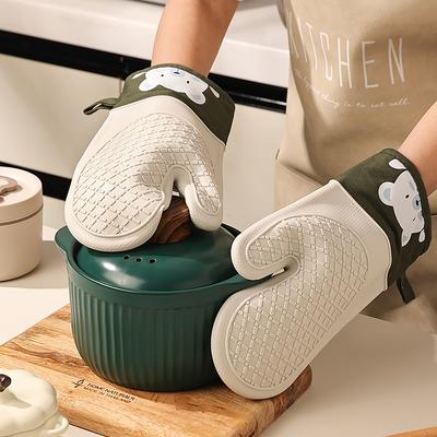 2 Pezzi Guanti in Silicone Guanti Isolanti Ispessiti Antiscivolo Antiscottatura Guanti da Forno Strumenti da Cucina per la Cottura