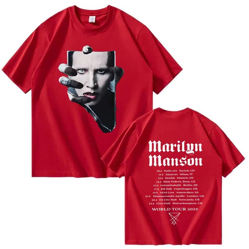Marilyn Unisexson 2026 Touring Tshirt for Unisexs and Women Clothing Highquality Summer New Printed Pure Cotton Tshirt