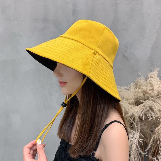 Bucket Hat 360 Degree UV Protection Adjustable Drawstring Fisherman Hat with Wide Brim Summer Travel Hat