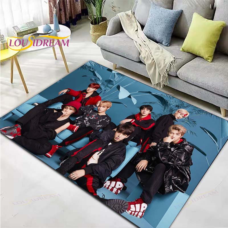 Kpop Bangtan Boys BTS Carpet Rug Kids Carpets Living Room Tea Table Mats Bedroom Rug Washable Floor Mats Household Area Mat