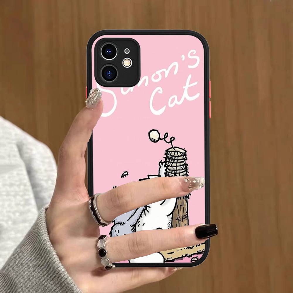 Cute S-Simons Cat Phone Case For IPhone 16 15 14 Plus 15 13 12 11 Pro Max X XS MAX Matte Cover