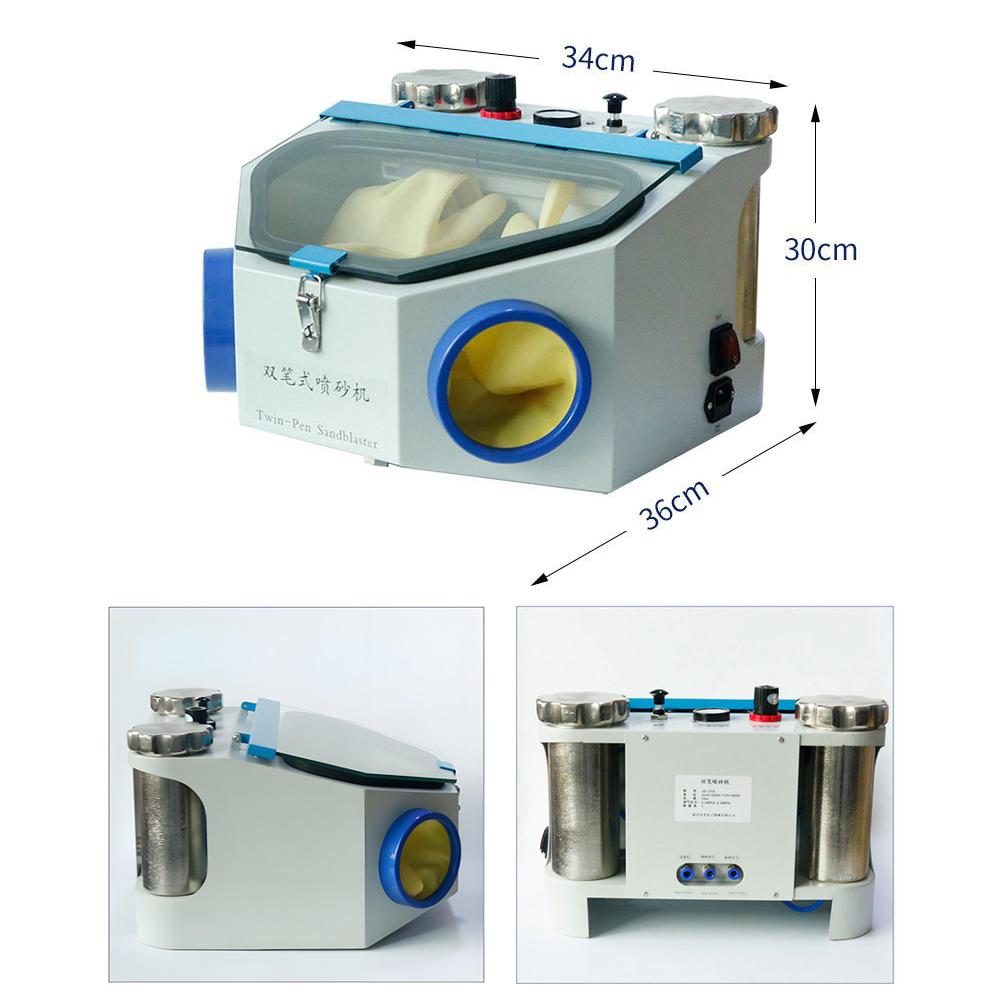 Dental Double Pen Sanding Blaster Metal Jewelry Processing Polishing Sandblasting Machine Dual Spray Gun Sandblasting Machine