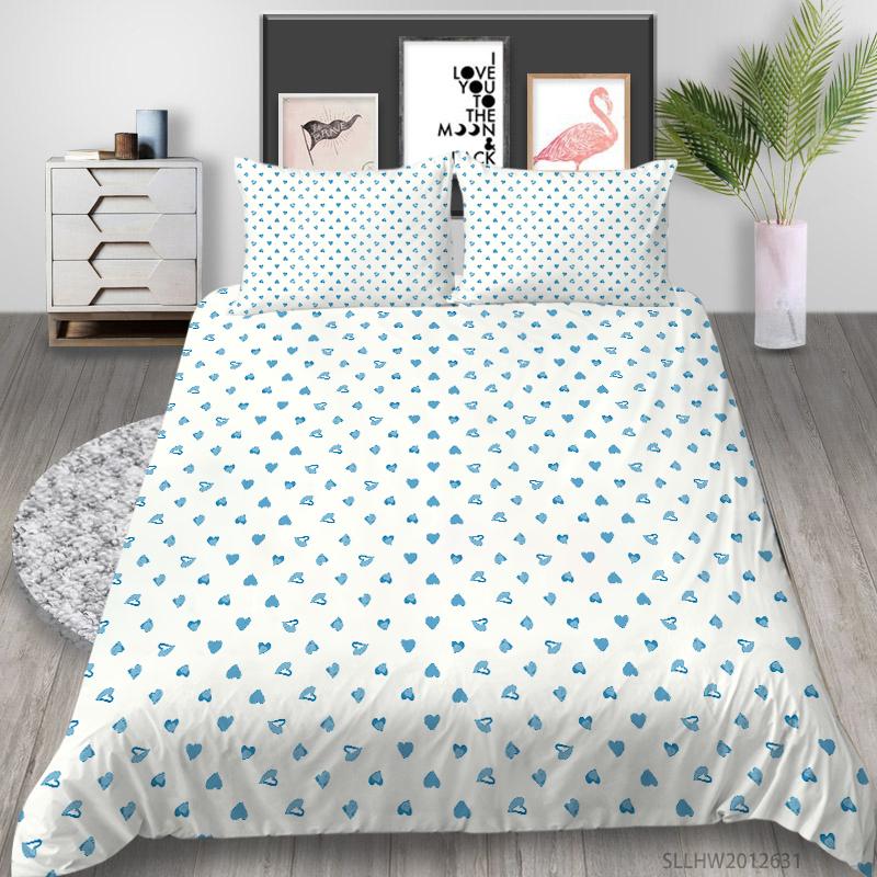 3D-Farbmuster bedruckte Bettwäsche, Einzelbett, Doppelbett, volle Größe, Vintage-Blumenmuster, Kissenbezug und Bettbezug, 2 oder 3 bequeme Heimdekoration