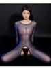 Jumpsuit Women High Elastic Crotchless One Pieces Women's Summer Bodysuit Oil Shiny Sheer Ladies Tights Sexy Woman Clothing