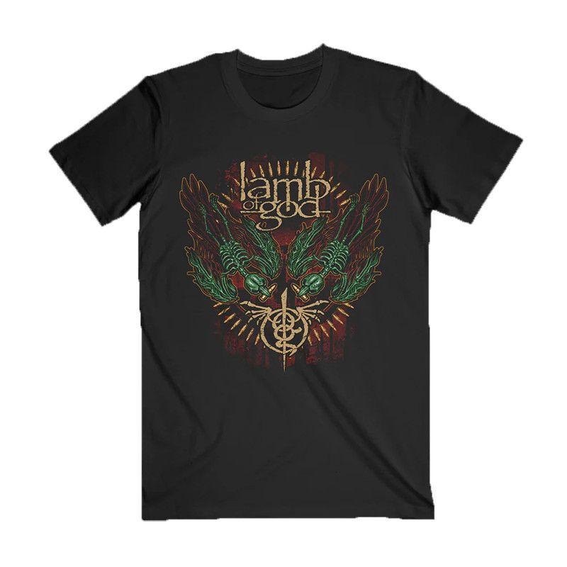 

American Loose Men s and Women s Cotton Short-sleeved T-shirt Lamb of God American Heavy Metal New Wave Dark Rock XL