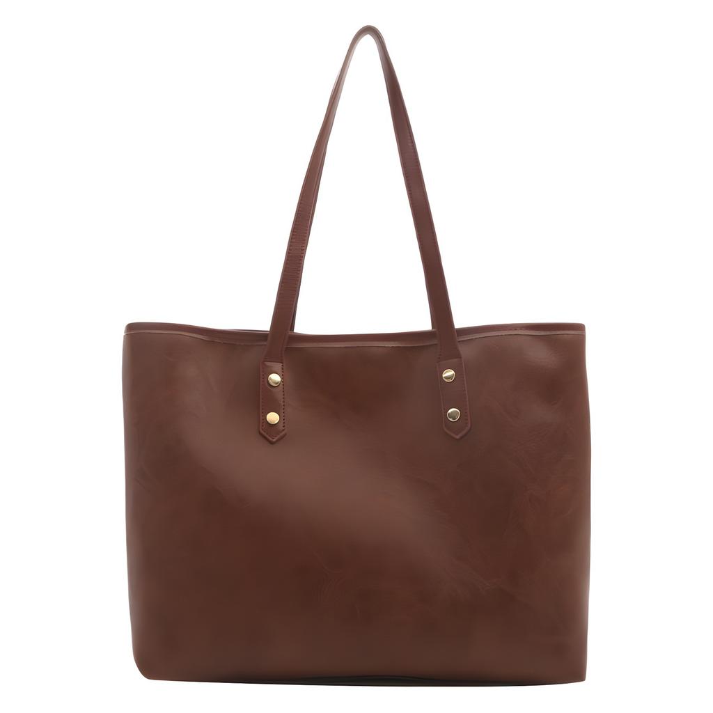 Large Capacity Tote Bag Women's 2025 New Retro Texture Large Bag Simple Casual Portable Shoulder Bag Commuter Women's Bag