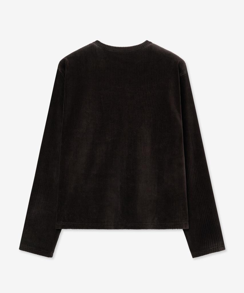 MINAV Velour Crop Long Sleeve [Dark Brown]