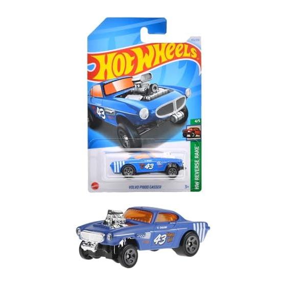 Hot Wheels Basic Car Volvo P1800 Gasser Vehicle игрушечная мини-машинка для детей от 3 лет и старше синяя HXR06