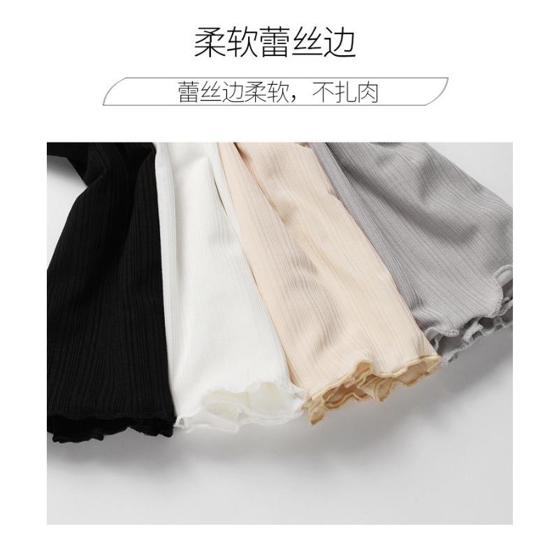 Summer Ice Silk Safety Pants Women Can Wear Loose Leggings Thin Pajama Shorts Lace Does Not Roll