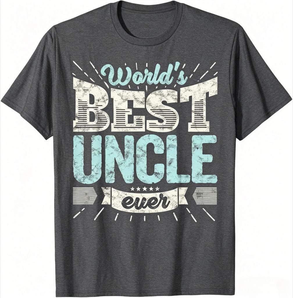 Worlds Best Uncle Ever Vintage Distressed Retro Graphic T Shirt Best Uncle Gift Unisex Casual Cotton Short Sleeve Tee