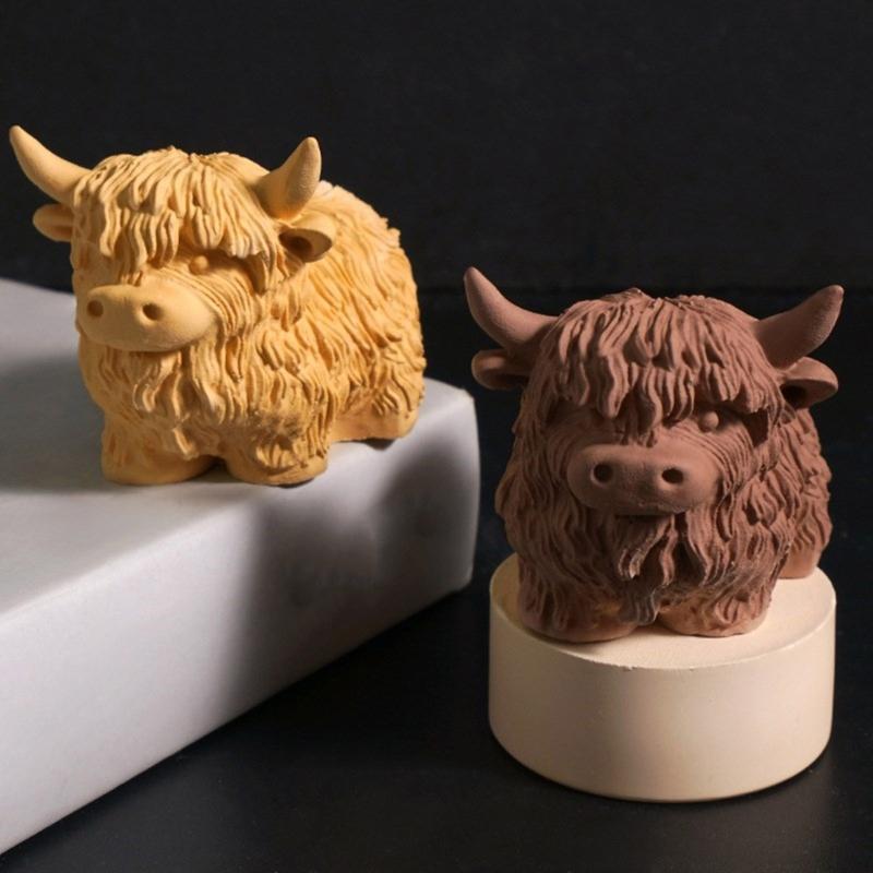 Yak Themed Silicone Candle Mold Food Safe Texture Creative Homes Decors Handcrafting Tool for Holidays Birthdays Parties