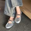 2026 Luxury Bowtie Mary Janes Women Square Toe Shiny Leather&Silk Flats Ballets Femmes  Dance Party Ball Bridal Wedding Shoes