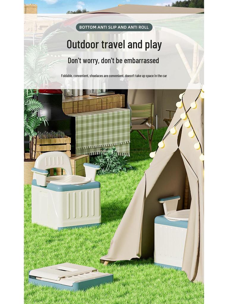 Scaun Comodă Portabil Pliabil, Rezistent la Mirosuri, pentru Adulți și Persoane Vârstnice