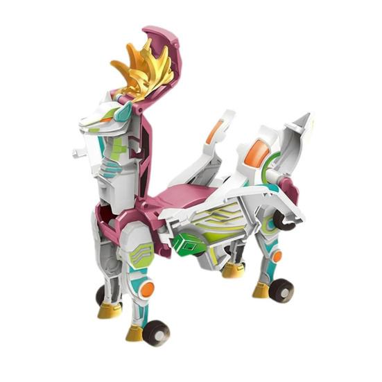 

Yousheng 2Pcs Car Trans-former Toy Magnetic Collision Transforming Deer Shape 2-in-1 Interactive Mechanical Puzzle Toy рожевий