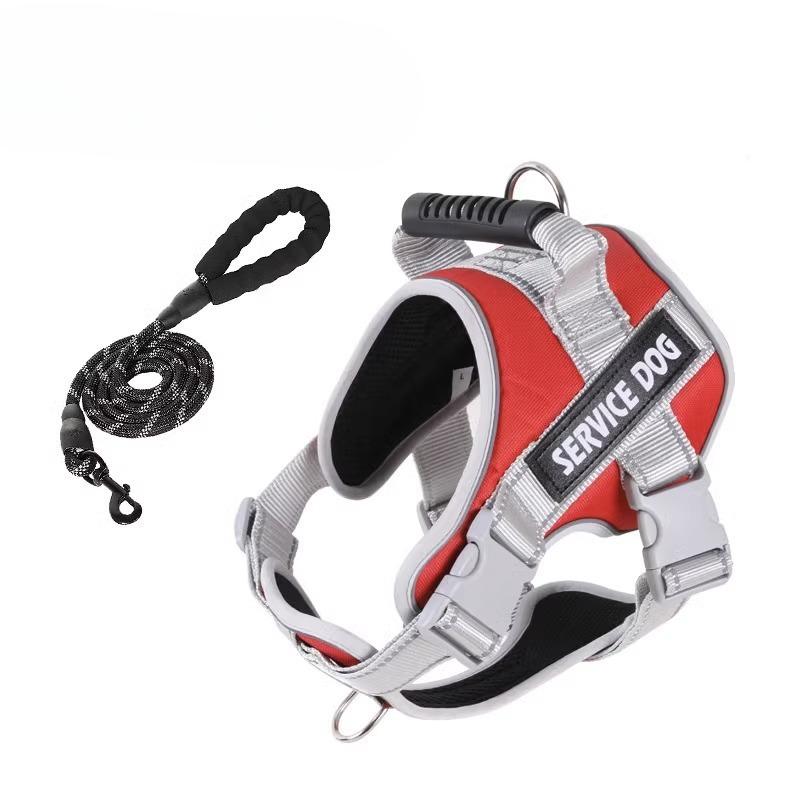 

Dog Leash Explosion-proof Pet Chest and Back Strap, Medium and Large-sized Dog Anti-breakaway Dog Chest and Back Walking Leash XS червоний