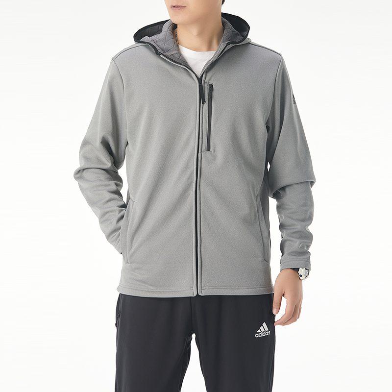 Adidas Jackets Men's Medium Heather Gray Hooded Moderate Other GV3516