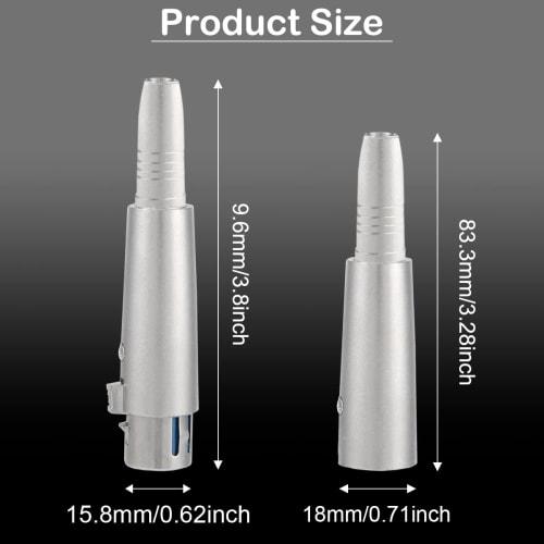 Xiatiaosann XLR 3-Pin Male to 6.35mm Female Converter Adapter Socket Audio Connector TRS Jack, XLR Female to 6.35mm Female Microphone Mixer Stereo Con