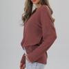 Women's  V-neck  Street  Spring and Autumn Loose Knitted Bottoming Shirt