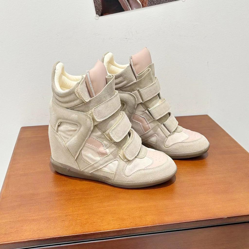 Retro Damen Kurzstiefel mit dicker Sohle Lässige Damen Sneaker mit Höhenvergrößerung High-Top Design Wander-Knöchelstiefel Sportschuhe