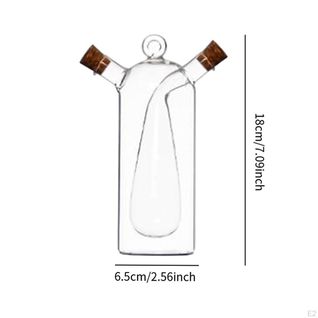 Oil and Vinegar Dispenser ,Glass Bottle, Cruet Bottle,2 In 1 for Kitchen Cooking