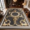 Black French Rococo Retro Style Living Room Rug Home Decoration Luxury Easy Clean Soft Carpet Big Size Non-slip Fluffy Foot Mats