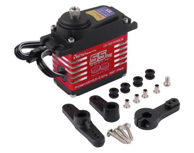 DIYmall GX3255BLS Digital Servo, 7,4V, 55KG Hohes Drehmoment, Vollmetall Stirnrad Getriebe Bürstenloser Motor, IP68, für RC Roboterautos (180 °)