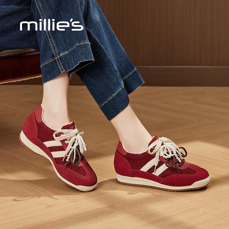 Millies Women s Flat Leather German Trainer Sneakers EU 37