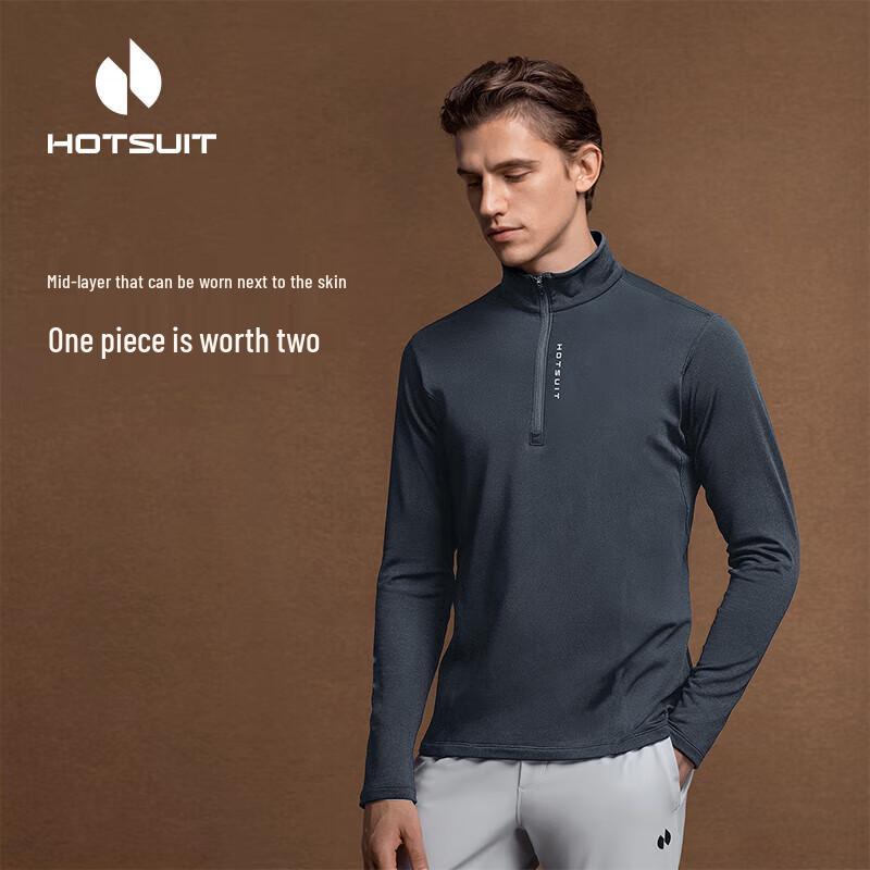 

HOTSUIT Men s Thermal Stand Collar Long-Sleeve T-Shirt XL