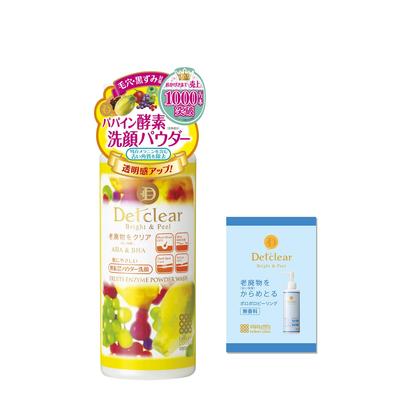 DET Clear Meishoku Bright Peel Fruit Enzyme Powder Wash 75g Peeling Jelly Pouch (DET Clear) & + (Unscented)