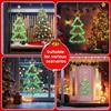 LED Christmas Decorations Lights, Green Lighted Christmas Tree with Silver Tinsel and Warm White Star Topper, Battery Operated Hanging Lights for