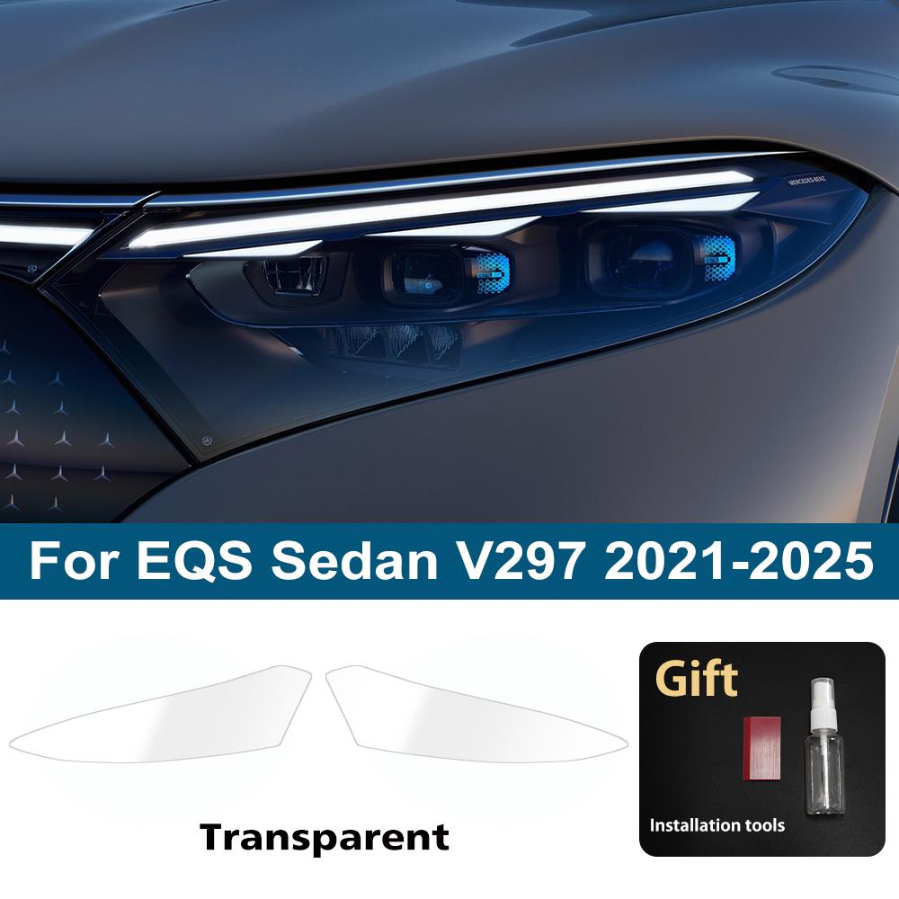 

Smoke Black Pre Cut Car Headlight Protective Film For Mercedes Benz EQS Sedan SUV V297 X296 TPU PPF Anti-Scratch Vinyl Wrap Kit For EQS Sedan CLR