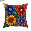 1pc 2D Flat Outdoor Pool Party Throw Pillow Covers Summer Floral Multicolor Soft Velvet Washable Pattern Pillow Covers for Living Room Bedroom Loft Of