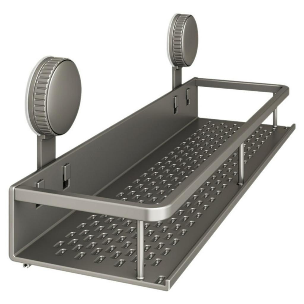 Suction Cup Storage Rack for Bathroom Washstand, Wall-Mounted, No-Drill, Toilet and Washroom Organizer