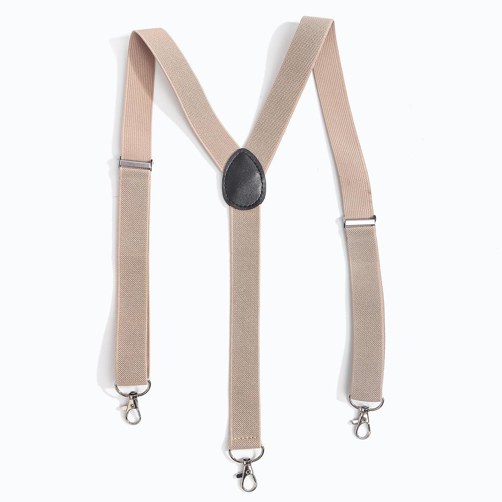 Men's Multi-Color Elastic Suspenders with 3 Clips - Ideal for Suits and Work Pants