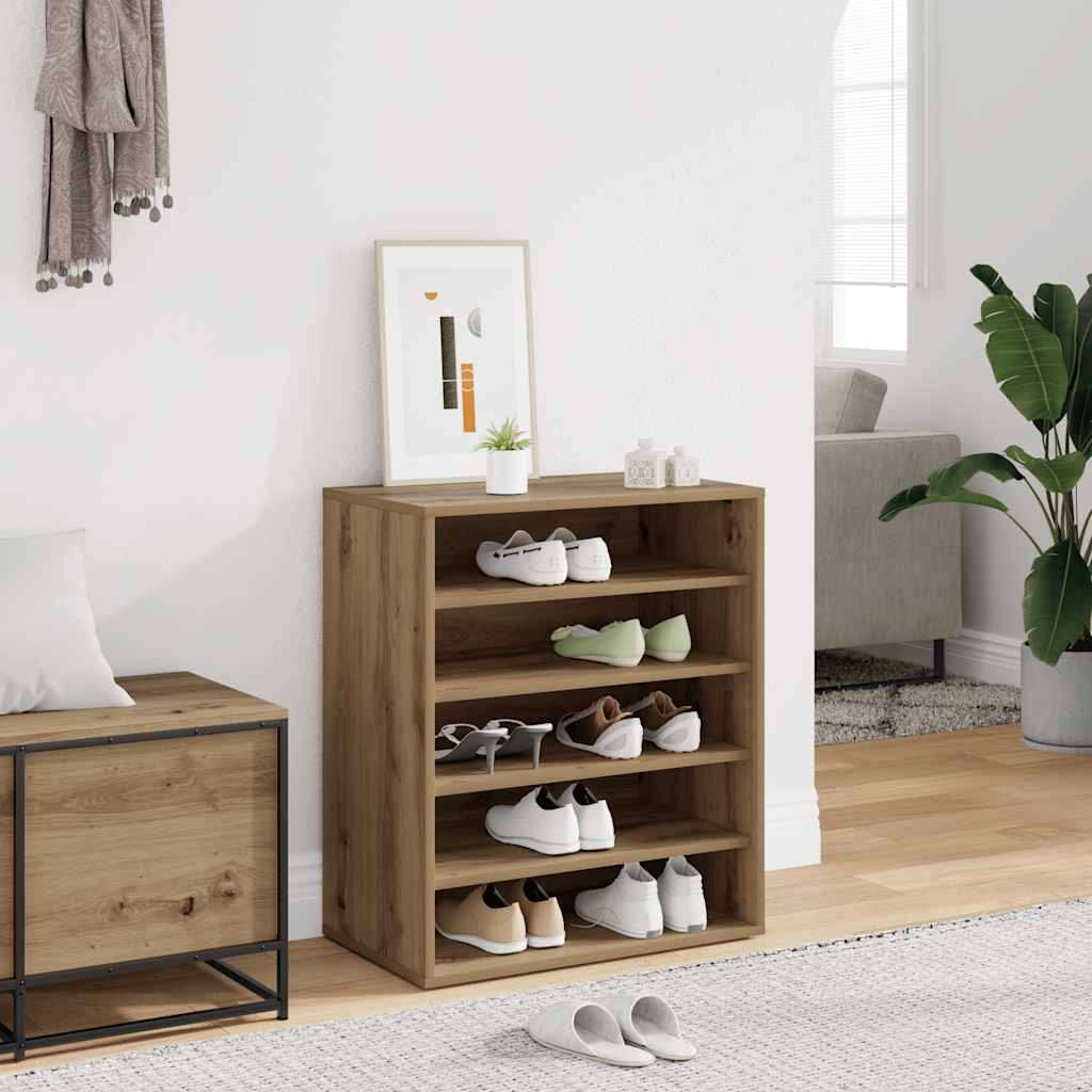 Vidaxl Szafka Na Buty, Dąb Artisan 60X35X70 Cm Materiał Drewnopochodny