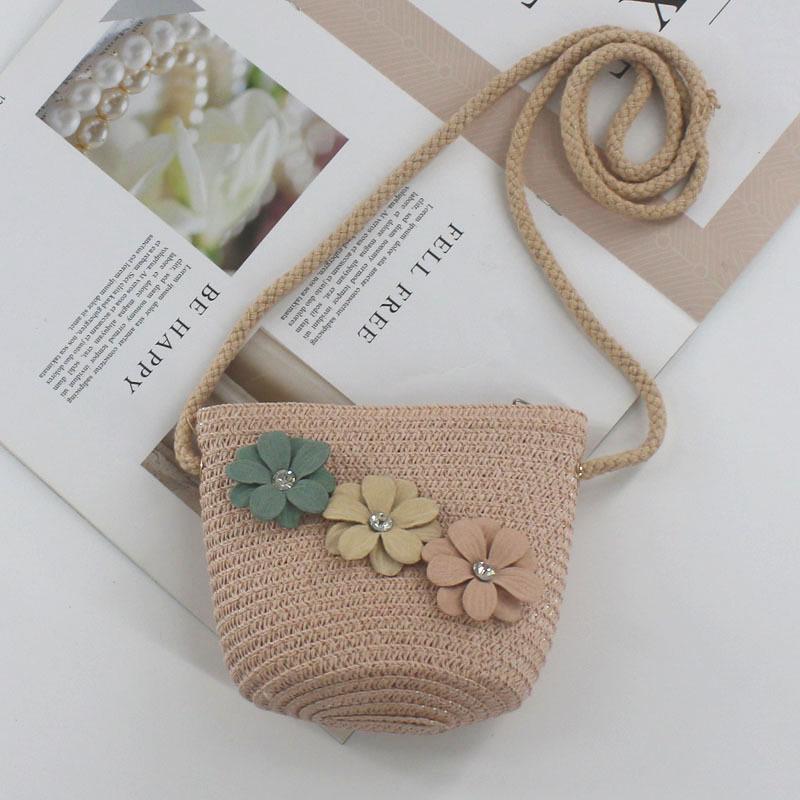 

2024 Женские мини-сумки-мессенджеры с мультяшным и соломенным цветком - Милый пляжный аксессуар