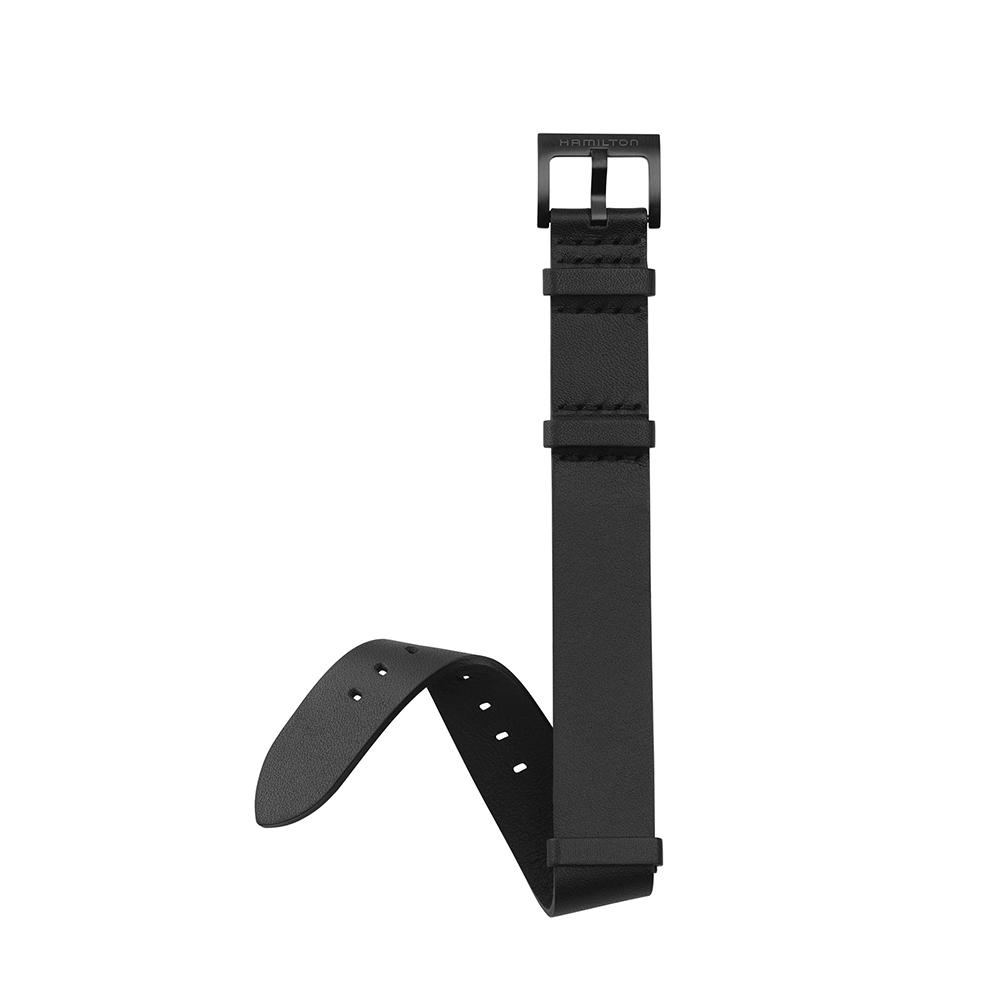 [Hamilton] Black Leather NATO Strap 18mm H6000001381