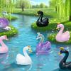 24 Pcs Mini Swan Figurine Miniature Resin Animal Ornaments for Fairy Garden Moss Landscape DIY Terrarium Crafts