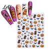 DIY Nail Stickers Halloween Self Adhesive Stickers Pumpkin Bat Moon Star Manicure Decals Holiday Supplies Art Decoration for Home Salon