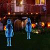 2 Pieces Halloween Zombie Girl Prop Theme Decor 2D Flat Yard Signs Garden Stakes for Lawn Front