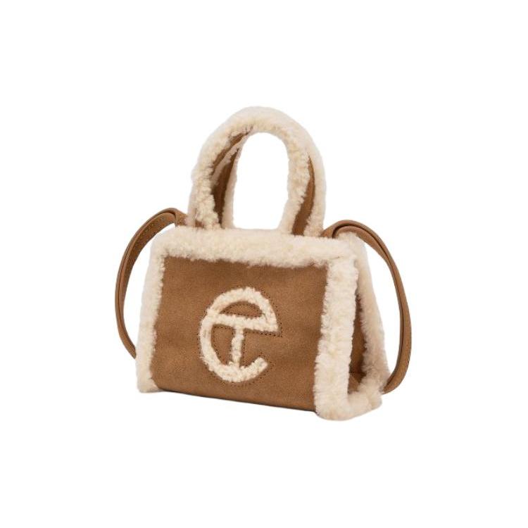 Nuova Borsa Tote UGG in Montone, Borsa Shopping, Borsa a Mano Monospalla, Borsa a Tracolla Trumpets da Donna Castagna 1123204-CHE