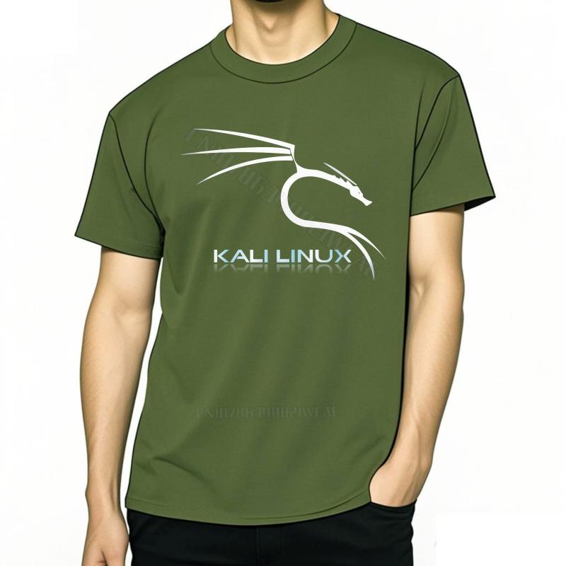 Workout Unisex T-Shirt Retro Kurzarm Unisex T-Shirt T-Shirts Für Unisex Sommer Baumwoll T-Shirt Kali Linux Drachen Logo