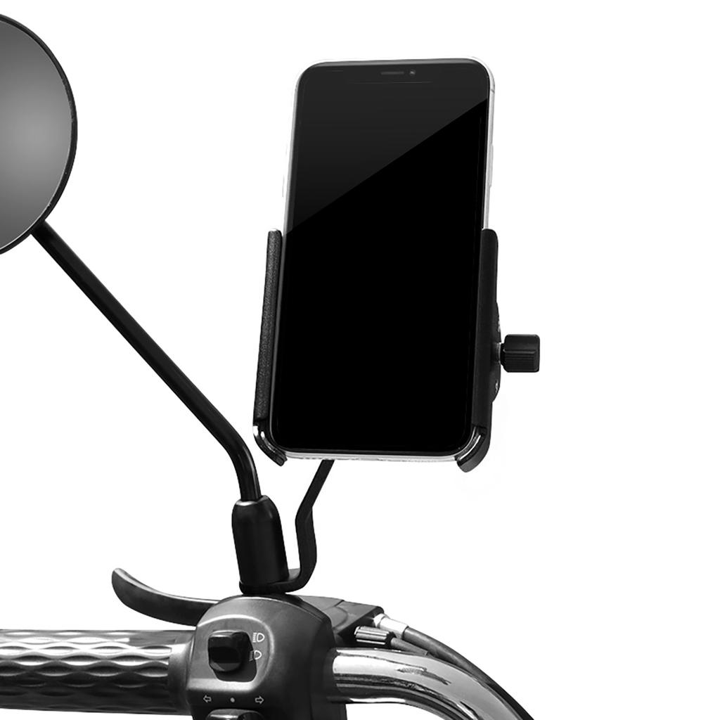 Heightened Aluminium Alloy Mobile Phone Holder 360 degrees Rotation Motorcycle Phone Mount Rear View Mirror Phone Bracket for Moun