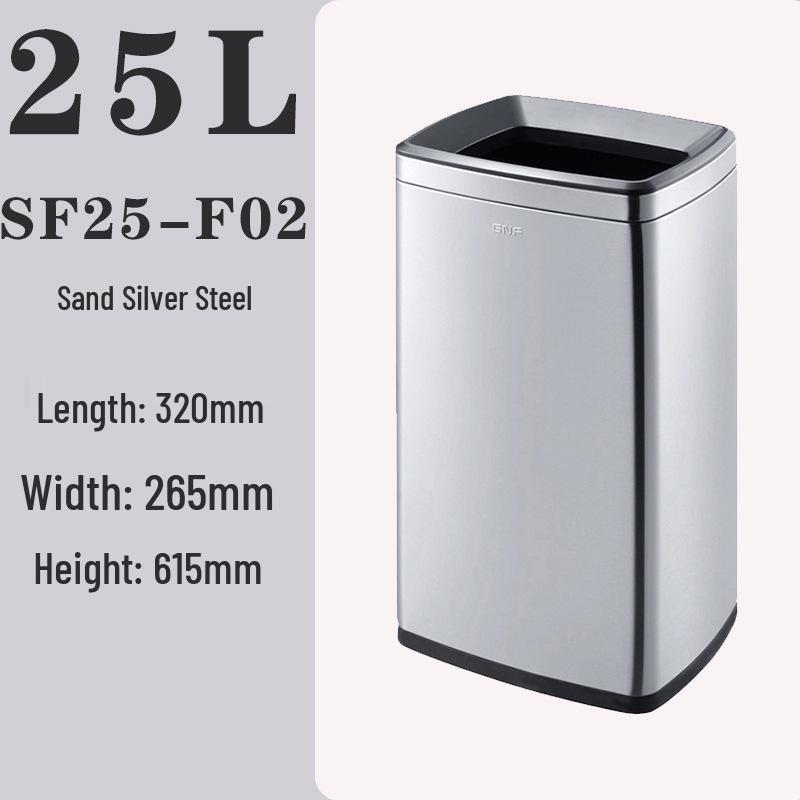 50L Stainless Steel Commercial Trash Can with Large Foot Pedal for Hotels and Shopping Malls