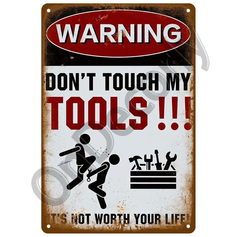 Caution Tin Sign Warning Vintage Metal Plaque Metal Sign For Bar Pub Garage Cafe Club Man Cave Home Wall Decor Mural Plate Art