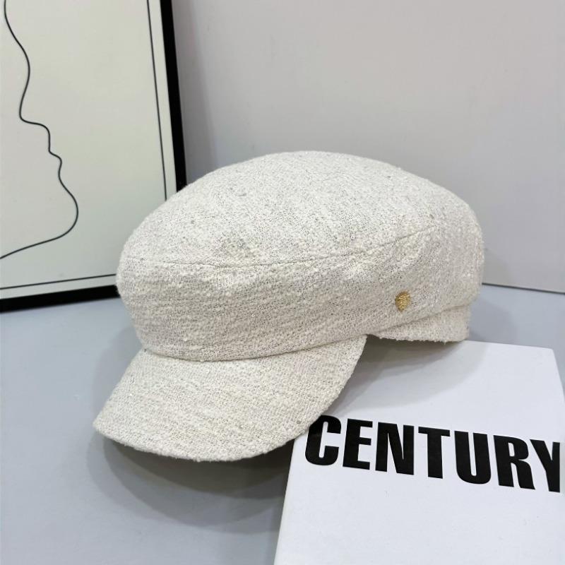 25 Early Autumn New Flat Top Hat Women's Premium Sense Bright Diamond Fashion Sun Hat Show Face Small Sun Hat Women