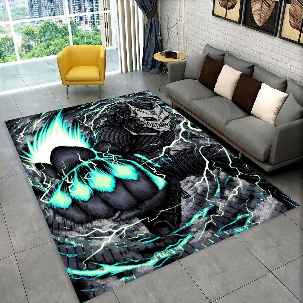 Tappeto Cartoon Anime Kaiju No.8 3D per Soggiorno Camera da Letto Casa Decorazione Divano, Tappetino Antiscivolo per Giochi Bambini Regalo
