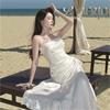 Sophisticated Temperament Socialite Lady Dress Summer New Suspender Ruffle Edge Long Dress Birthday Dress Dress