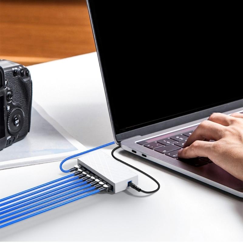 8 Port Ethernet Switcher 10/100/1000Mbps Gigabit Networking Switcher Adapter Internet Splitter Ethernet Intelligent Switcher