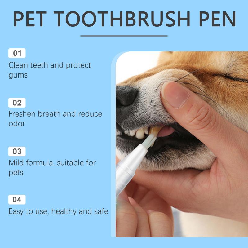 3ml Small Pet Tooth Cleaning Care Brush Oral Tooth Cleaning Descaling Tool Dog Toothbrushes Remove Tooth Dental Plaque Nursing Liquid Pet Products